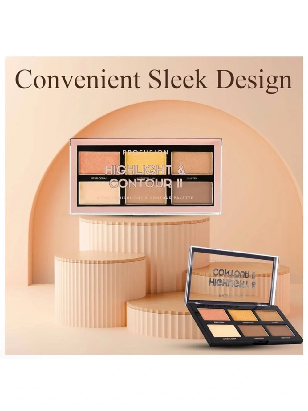 PROFUSION Cosmetics Highlight & Contour II Six Color Palette NEW Retail $30